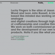 Lucky fingers profile page